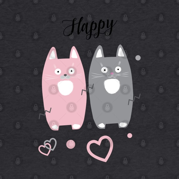 Gifts & Clothing Collection with Cute Cats animals, Pink & Grey Lovely Little Kittens, decoration. Love, Birthday, Anniversary - Gifts by sofiartmedia